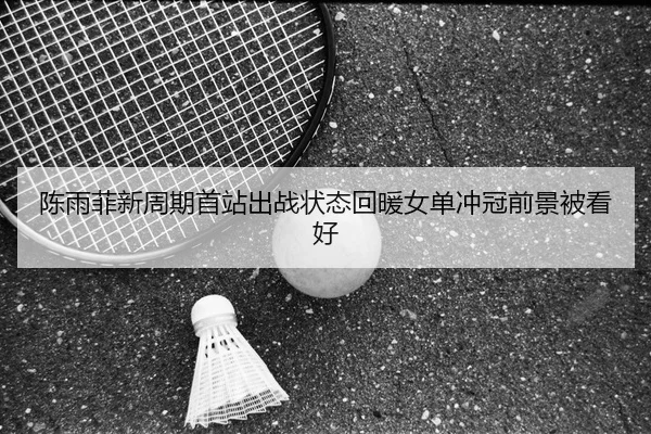 陈雨菲新周期首站出战状态回暖女单冲冠前景被看好